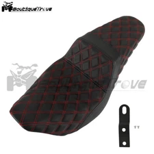 Red Lattice Stitch Carbon Fiber Gripper Step 2 Up Seat For Touring 2008-2020 US