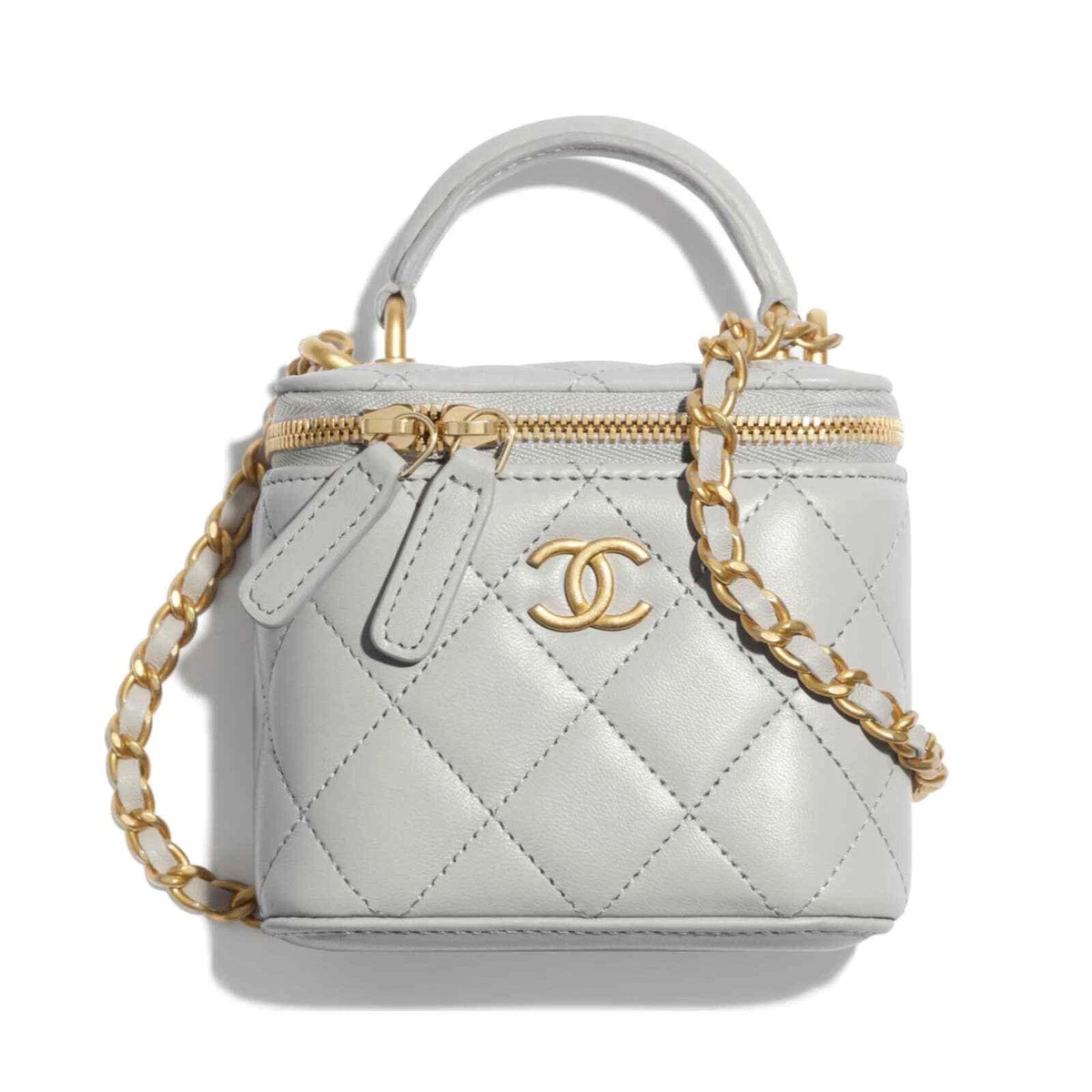 Chanel Classic Top Handle Vanity Case with Chain Quilted Lambskin