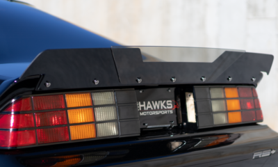 Hawks Motorsports 3.5” Wicker Bill Rear Hatch Spoiler Extension – 1987-1990 Chevy Camaro Race V2 – Black Plastic