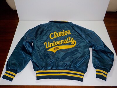 Vintage Holloway Medium Clarion University Band Satin Bomber Jacket