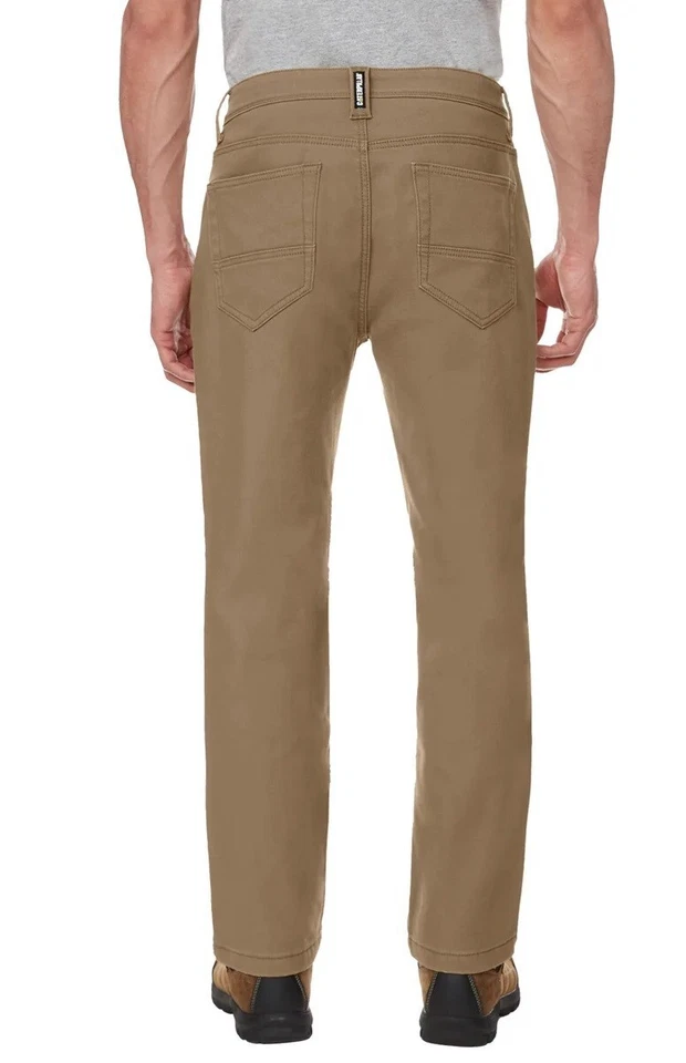 Мужские холщовые брюки CAT Caterpillar с флисовой подкладкой, классические с 5 карманами, желтовато-коричневые 38 x 30 - Изображение 4 из 4