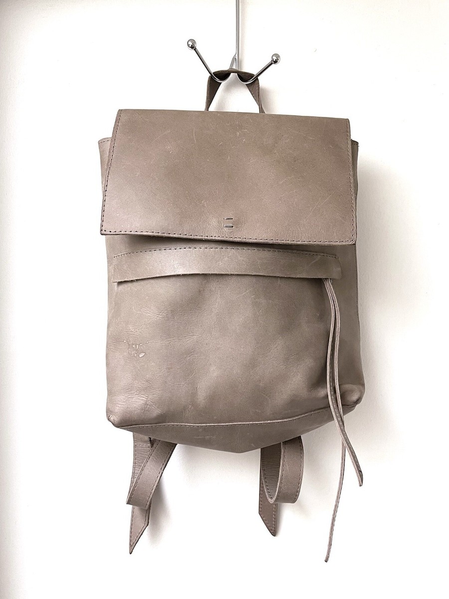 dark gray leather backpack Watch Review of Opage Bag -- Grey color! on Amazon Live grain leather and a cotton twill innershell Harris Tweed Dark Gray Herringbone