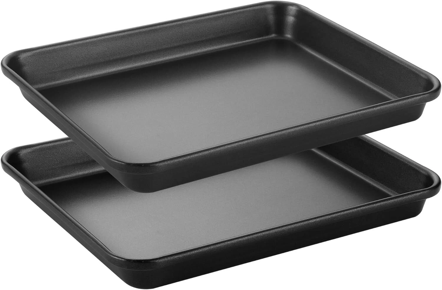 2 Pack 9.7X7.5" Toaster Oven Pans for Baking, 57% Thicker Nonstick 1/8 Cookie Sh