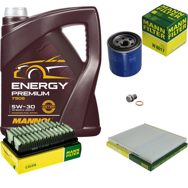 Mann Inspektionspaket 5 L Mannol Energy Premium 5W-30 FüR KIA Rio III 1.4 Cvvt-image