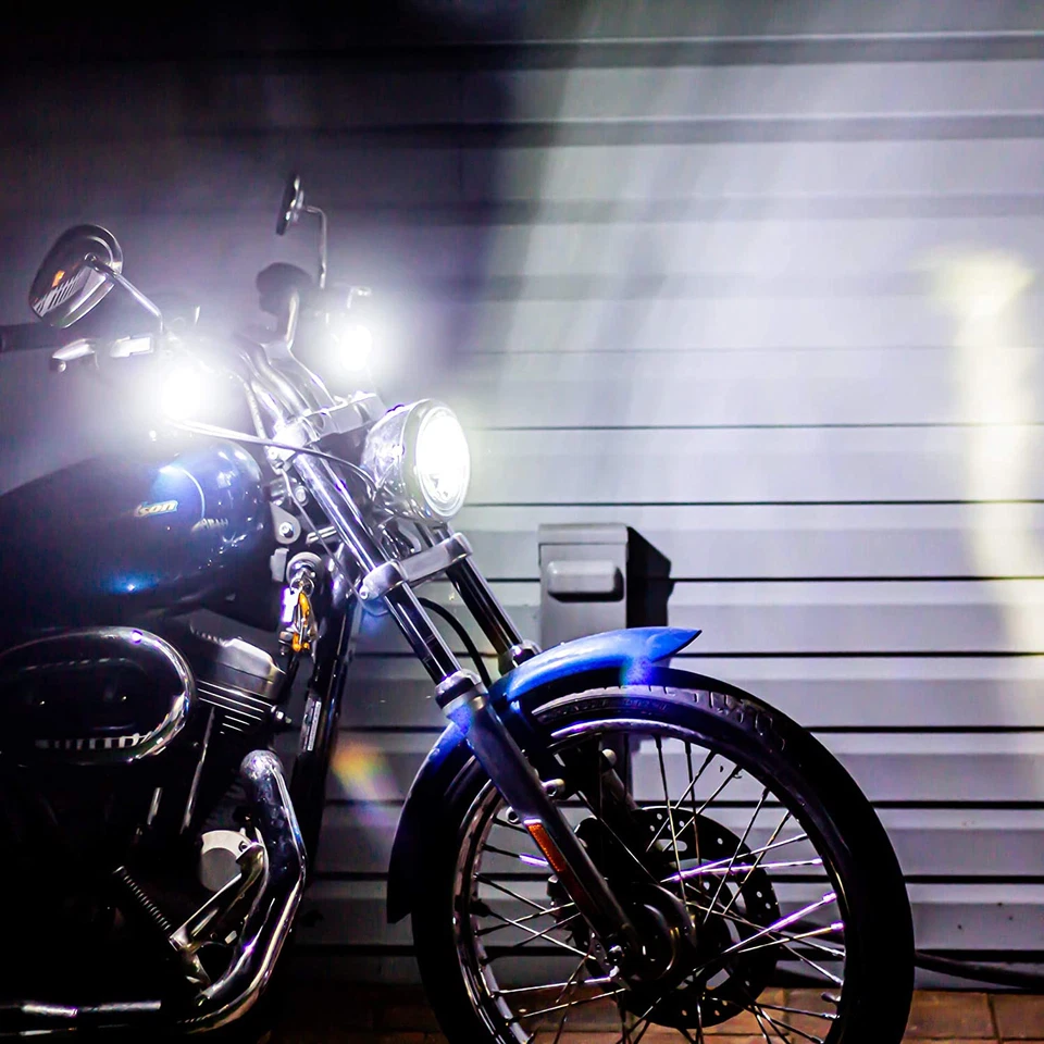 "Señales de giro LED delanteras Eagle Lights negras de 2"" con DRL blanco y lentes ahumadas Harley" Foto 2 de 4