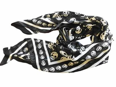 LADIES GREY,BLACK, WHITE SKULL CROSS BONE CHIFFON SCARF WRAP FAST & FREE UK P&P