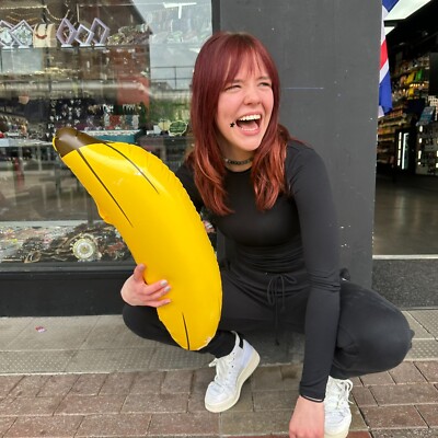 Funny Huge Inflatable Banana Hawaii Decoration Fruit Fancy Dress Accessory Props