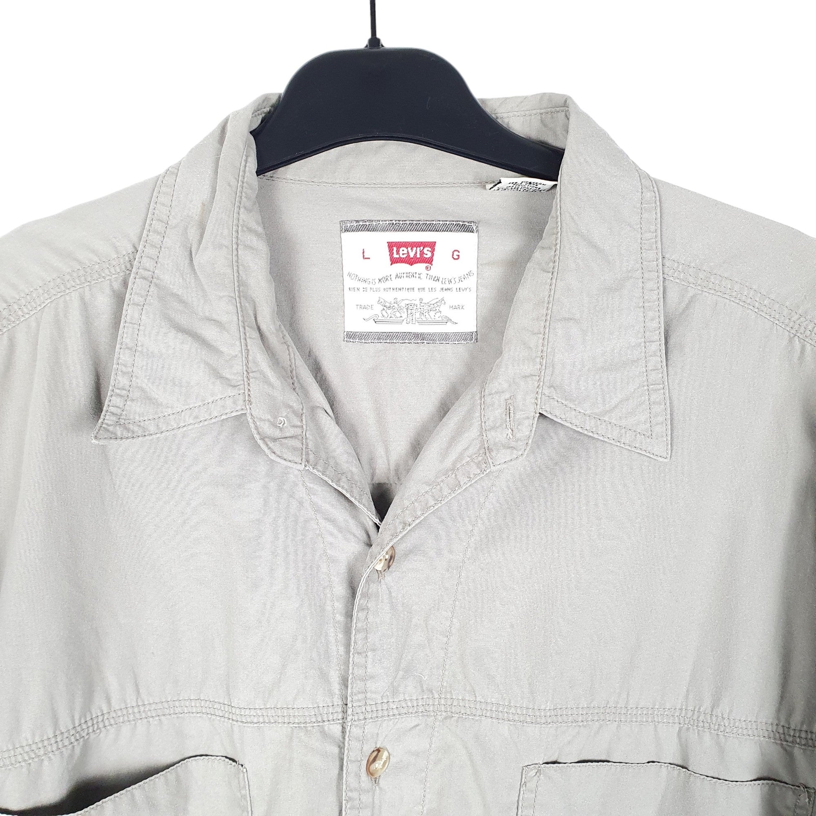 LEVIS Grey Shirt Casual Vintage Long Sleeve Casual Cotton Mens L image 2