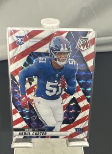 2025 Panini Mosaic - Rookies Abdul Carter #317 Red & White Stripe Prizm (RC)