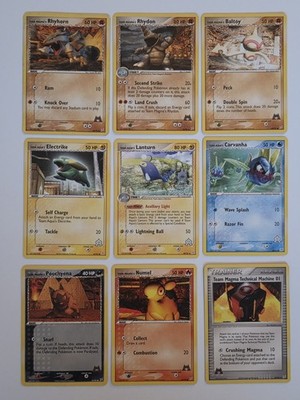 Pokemon Ex Team Magma vs Team Aqua Lot (9 cards) - Rhydon Lanturn Baltoy