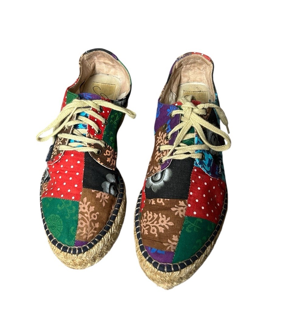 Gaimo Patchwork Espadrilles Platform Wedge Lace U… - image 4