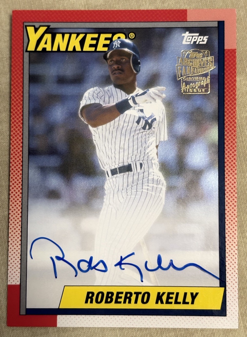 2020 TOPPS ARCHIVES ROBERTO KELLY SILVER PARALLEL #'d /99 ON CARD AUTO YANKEES
