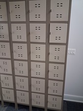 Excellent conditon 6-Tier 18 Door Box Locker 12"W x 18"D x 12"H Gray