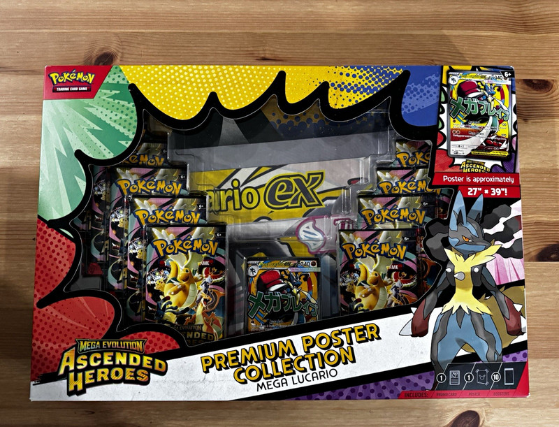 Pokémon TCG Mega Evolution Ascended Heroes Premium Poster Collection Box Lucario