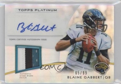 2012 Topps Platinum Veteran Refractor 65/99 Blaine Gabbert Patch Auto 0pm