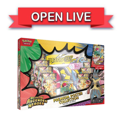 Open Live Ascended Heroes Lucario Premium Poster Collection