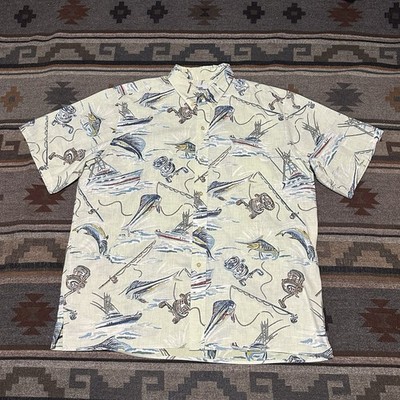 Vintage Reyn Spooner Hawaiian Shirt Mens 2XL Sailfish Fish Print A9