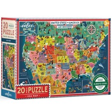 20 Piece Giant Floor Puzzle USA Map Large Jigsaw Kids United States Geography