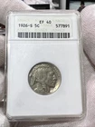 1926 S Buffalo Nickel ANACS EF 40.  Rare Extremely Fine Coin. PCGS Value $1,125!