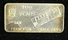 Vintage San Francisco Cable Car Trolley 100th 1 Troy Oz. .999 Fine Silver Bar