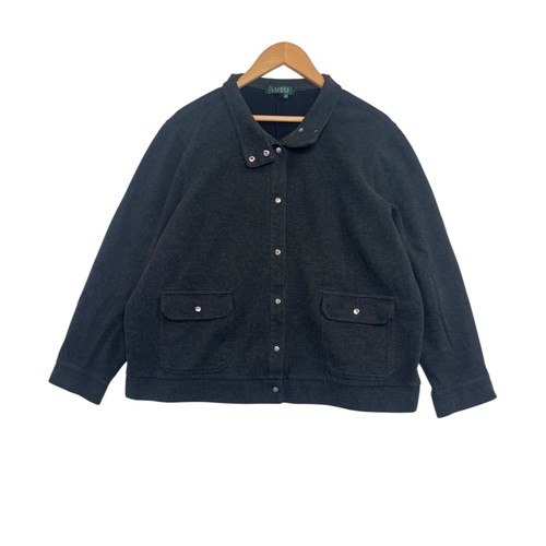 Lauren Ralph Lauren Jacket Womens 3X Gray Snap Button Casual Classic Everyday - Afbeelding 1 van 8