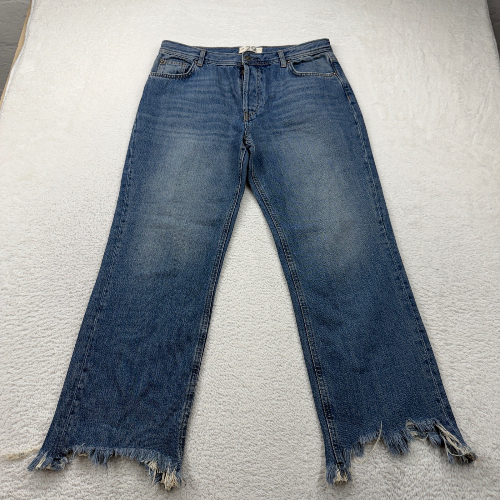 Free people We The Free TWENTY-NINE Women's Blue Denim Cropped Flare Jean 29