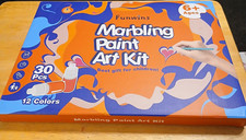 Funwins Marbling Paint Art Kit, 30-Piece Set, 12 Colors, For Children Ages 6