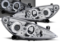 Scheinwerfer Paar Peugeot 307 Ab 2001 Bis 2005 Angel Eyes Chrom