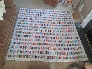 Vintage Machine & Hand Sewn Cotton Patchwork Quilt 96”x88” NR