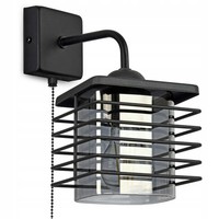Luxolar Wandlampe Mit Schalter - LED Drahtabdeckung Und Glasschirm E27 60W