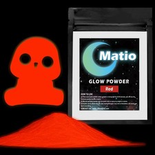 Matio Glow in The Dark Pigment Powder, 15g/0.5oz White to Red Orange 15g,