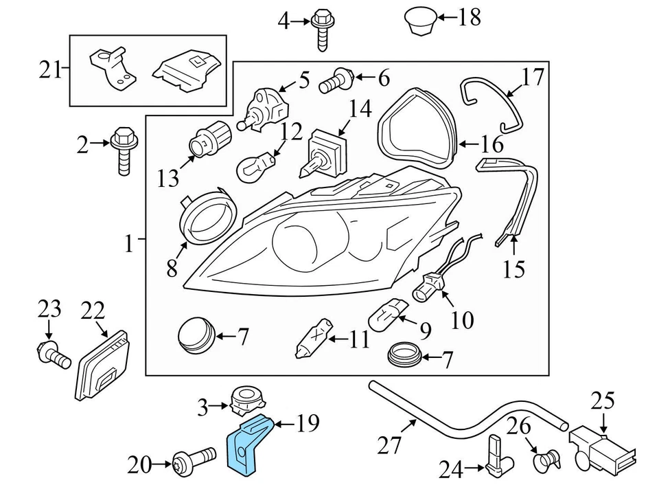AUDI TT QUATTRO 2007-2015 - Soporte/montaje de faros 8J0941461 Foto 3 de 4