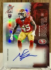 Topps Signature Class 2025 Rookie On Card Auto Nick Martin #215 49ers. rookie card picture