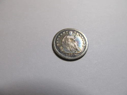 1850 Seated Liberty Silver Half Dime ***Absolutely Gorgeous Blue/Gold Toning***