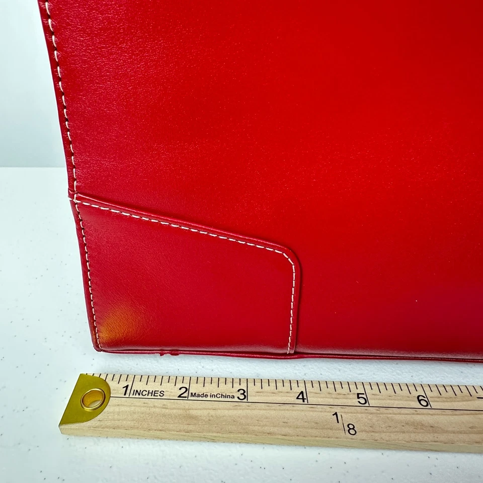Targus Rojo Imitación Cuero Laptop Bolso de Mano Maletín Bolso de Hombro Artículo Usado Foto 3 de 4