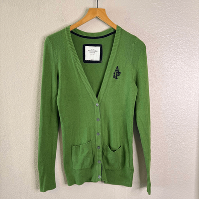 Abercrombie & Fitch Cardigan Womens Large Green Vintage Style A&F