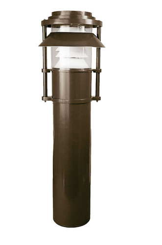 42" Black Outdoor Landscape Bollard with LED light array (open box), USA made