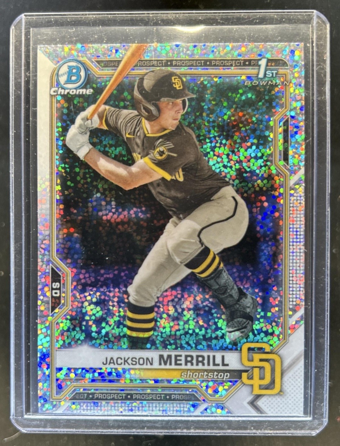2021 Bowman Draft Jackson Merrill Chrome Sparkle Refractor 1st #BDC-119 Padres