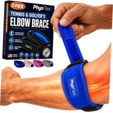 2-Pack Tennis Elbow Brace for Men  Women, Golfer's Elbow Pack Of 2 Blue