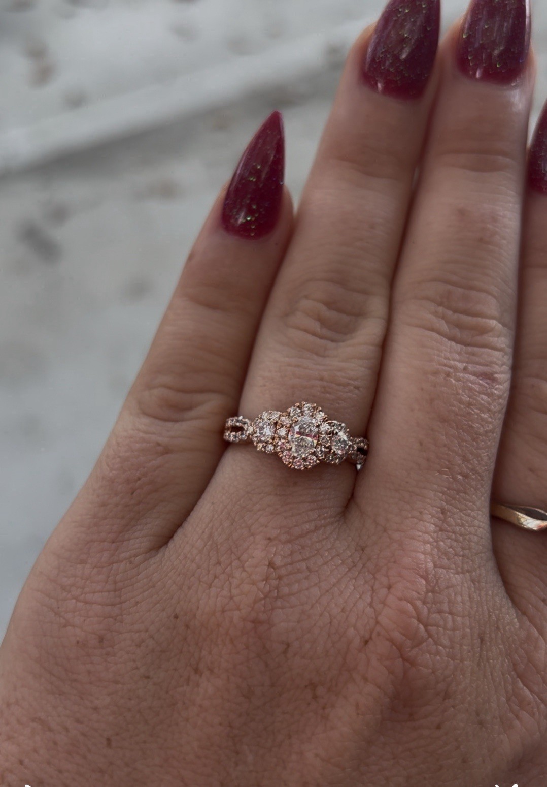 14K Rose Gold Ideal Cut Diamond Engagement Ring