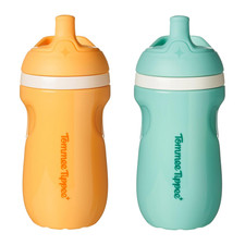 Tommee Tippee Insulated 9Oz Sporty Spout Toddler Water Bottle, No Spill, Sippy C
