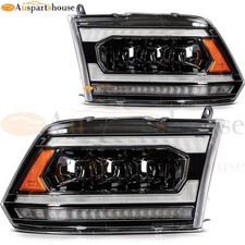 2x Black Headlights Assembly For 2009-2018 Dodge Ram 1500 2500 3500 W/LED DRL