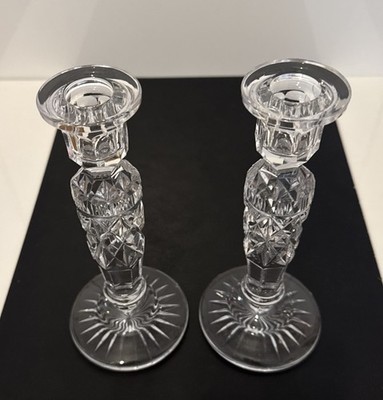 Schöne geschliffene Glas Kerzenständer Bleikristall 8'' Zoll hoch alle Gelegenheiten  
