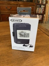 JENSEN SCR-75 BLACK STEREO CASSETTE PLAYER WITH AM/FM RADIO.