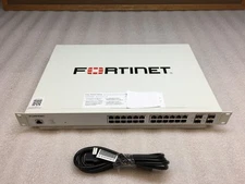 Fortinet FortiSwitch 124E-PoE 24-Port Network Switch w/ Rack Ears