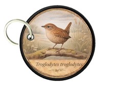 Portachiavi stampado uccello  carino scricciolo  Troglodytes