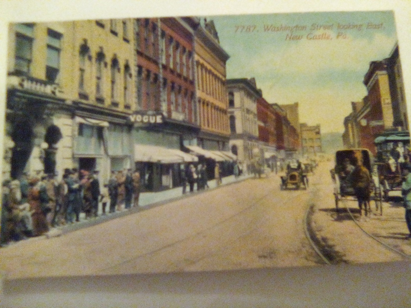 postcard Washington Street looking East New Castle Pa. posted1913