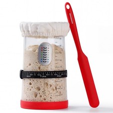 40oz Sourdough Starter Jar with Feeding Tracker Thickened Clear Glass