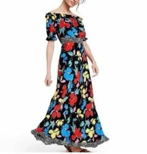 New Rixo X Target Womans Off the Shoulder Puff Sleeve Floral Maxi Dress 28W-30W