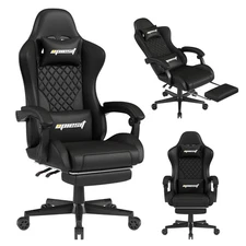 Gaming Chair,Ergonomic Computer Chairs for Adults with Footrest, PU Leather O...